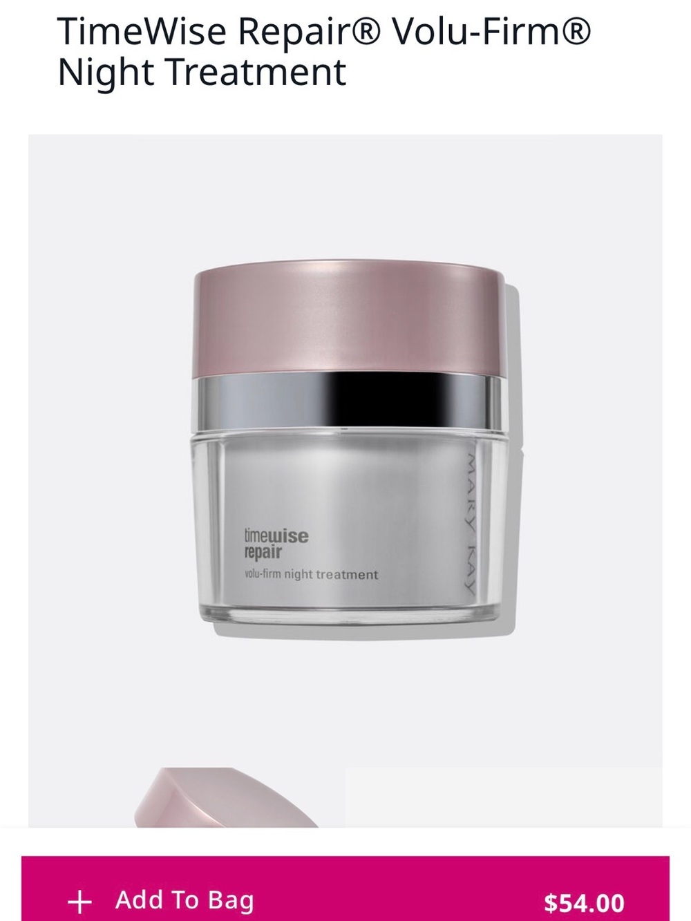 Mary Kay TimeWise Repair Volu-Firm Night Treatment - Rose Metallic & Silver